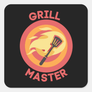 STICKER - GRILL MASTER FYRKANTIGT KLISTERMÄRKE
