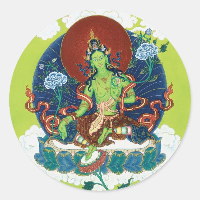STICKER Grönt Tara Runt Klistermärke (Framsida)