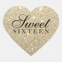 Sticker - Guld Glitter Fab Sweet 16