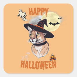 sticker halloween animals fyrkantigt klistermärke