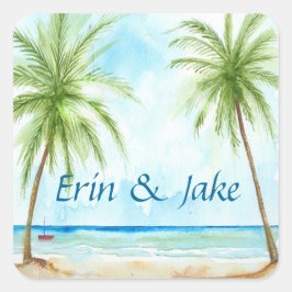 Sticker handflatan Träd Fyrkantigt Klistermärke