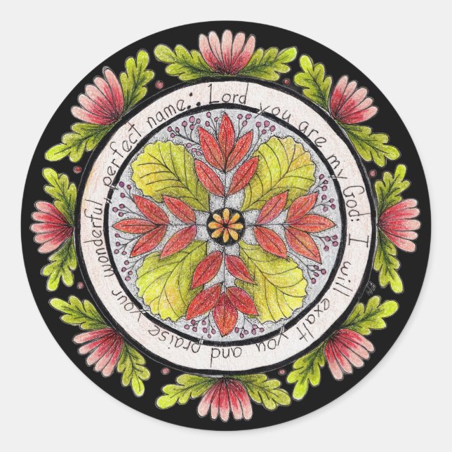 Sticker "Herre Gud" Runt Klistermärke (Framsida)