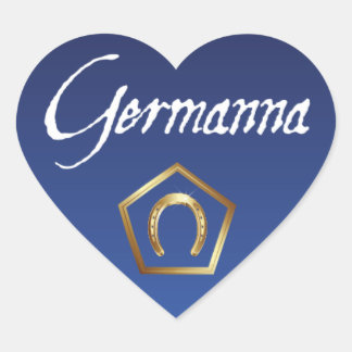 Sticker: I Kärlek Germanna Hjärtformat Klistermärke