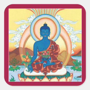 STICKER LAKAN - Medicine Buddha - läkningsmästare Fyrkantigt Klistermärke