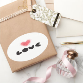 Sticker, Lebel - Röd kärlek Ovalt Klistermärke