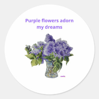 Sticker Lila blommor lilac Runt Klistermärke
