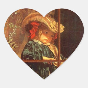 Sticker Loely Vintage Victorian Clothing Mode Hjärtformat Klistermärke