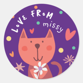 Sticker 'love from' runt klistermärke