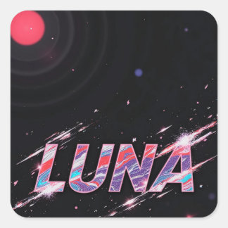 STICKER LUNA FYRKANTIGT KLISTERMÄRKE