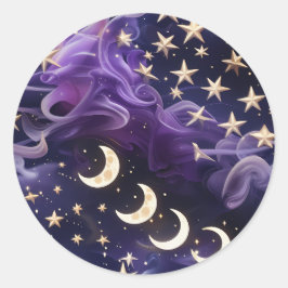 Sticker – Luxury Royal Amethyst Celestial Runt Klistermärke