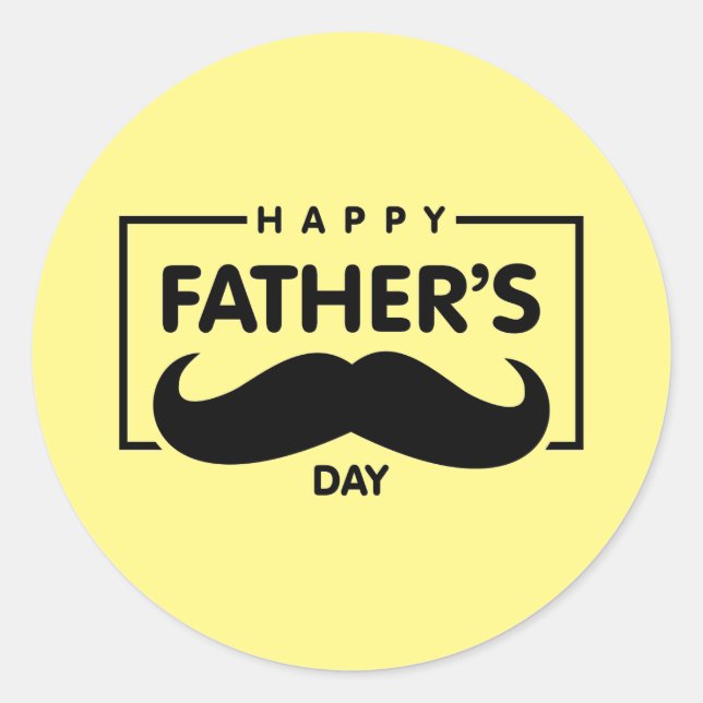 Sticker lycklig Fars dag Runt Klistermärke (Framsida)