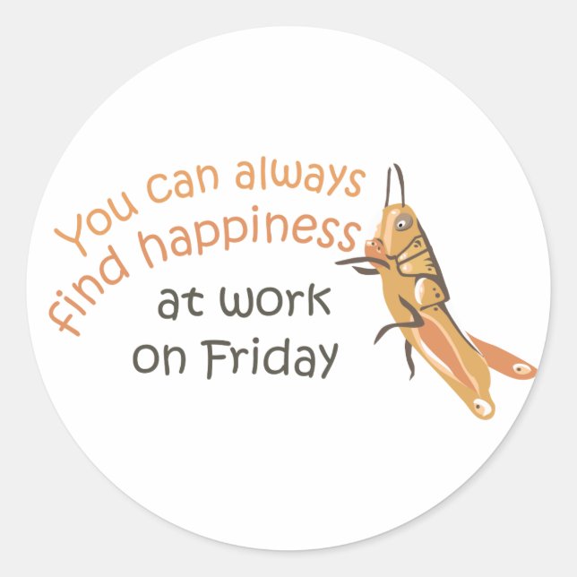 Sticker lycklig Fredag Runt Klistermärke (Framsida)