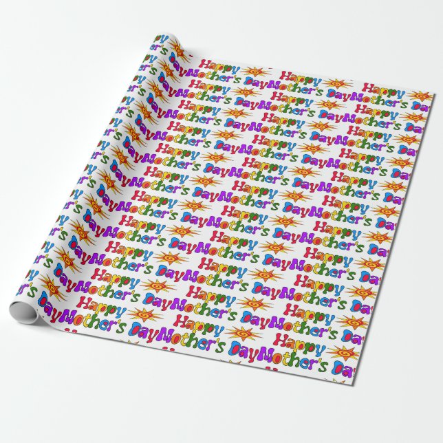 Sticker lycklig Mors dag Presentpapper (Utrullad)