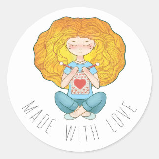 Sticker Made Whith Kärlek Runt Klistermärke