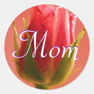 Sticker mamma Bright Rosa ros Runt Klistermärke