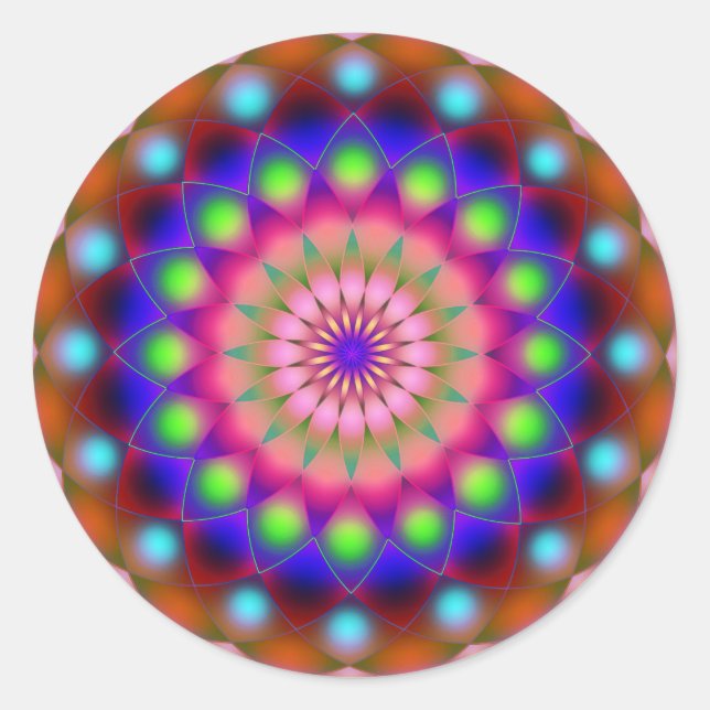 Sticker Mandala Runt Klistermärke (Framsida)