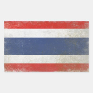 Sticker med Distress Thailand Flagga Rektangulärt Klistermärke