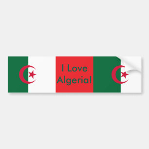 Sticker med Flagga Algeriet Bildekal