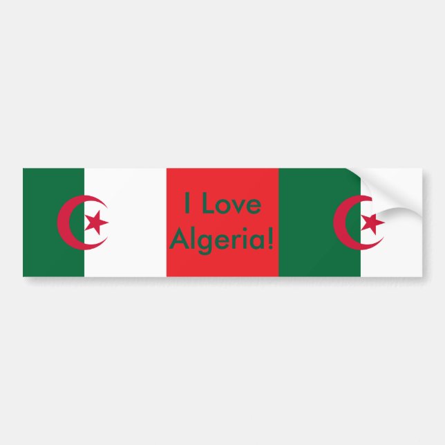 Sticker med Flagga Algeriet Bildekal (Framsidan)