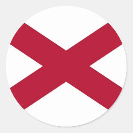 Sticker med Flagga av Alabama Runt Klistermärke