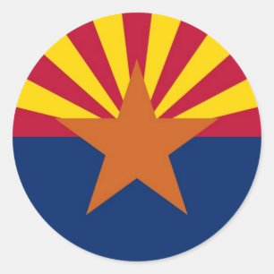 Sticker med Flagga av Arizona Runt Klistermärke