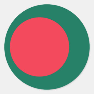 Sticker med Flagga av Bangladesh Runt Klistermärke