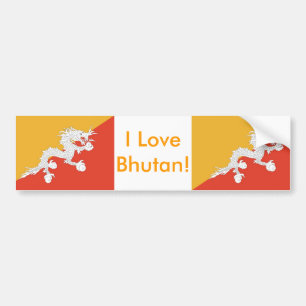 Sticker med Flagga av Bhutan Bildekal