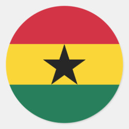 Sticker med Flagga av Ghana Runt Klistermärke