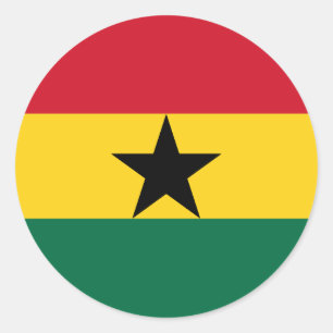 Sticker med Flagga av Ghana Runt Klistermärke