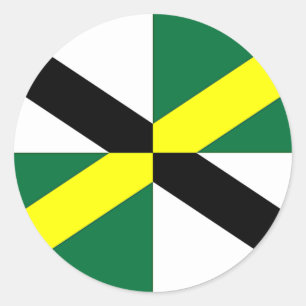 Sticker med Flagga av Monterey, Kalifornien, USA Runt Klistermärke