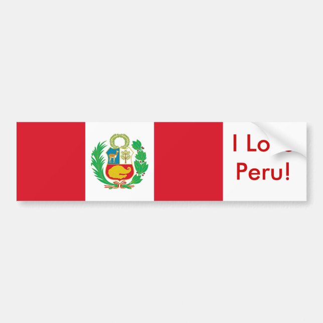 Sticker med Flagga av Peru Bildekal (Framsidan)