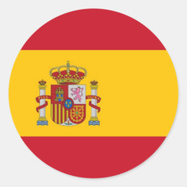 Sticker med Flagga av Spanien Runt Klistermärke
