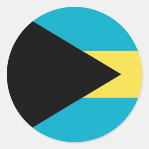 Sticker med Flagga Bahamas Runt Klistermärke
