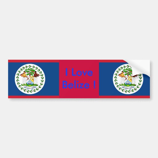 Sticker med Flagga Belize Bildekal (Framsidan)