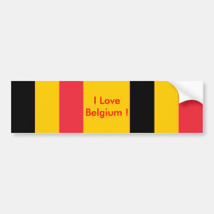 Sticker med Flagga från Belgien Bildekal