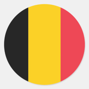 Sticker med Flagga från Belgien Runt Klistermärke