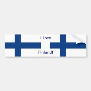 Sticker med Flagga från Finland Bildekal
