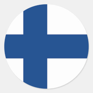 Sticker med Flagga från Finland Runt Klistermärke