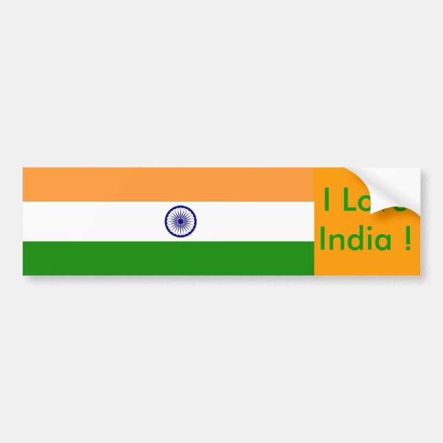 Sticker med Flagga från Indien Bildekal (Framsidan)