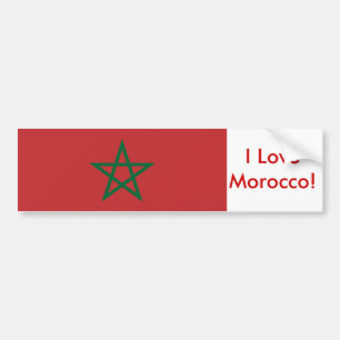 Sticker med Flagga från Marocko Bildekal
