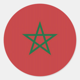 Sticker med Flagga från Marocko Runt Klistermärke