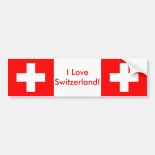 Sticker med Flagga från Schweiz Bildekal