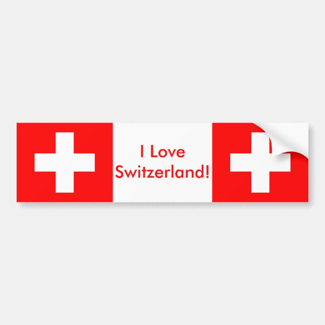 Sticker med Flagga från Schweiz Bildekal (Framsidan)