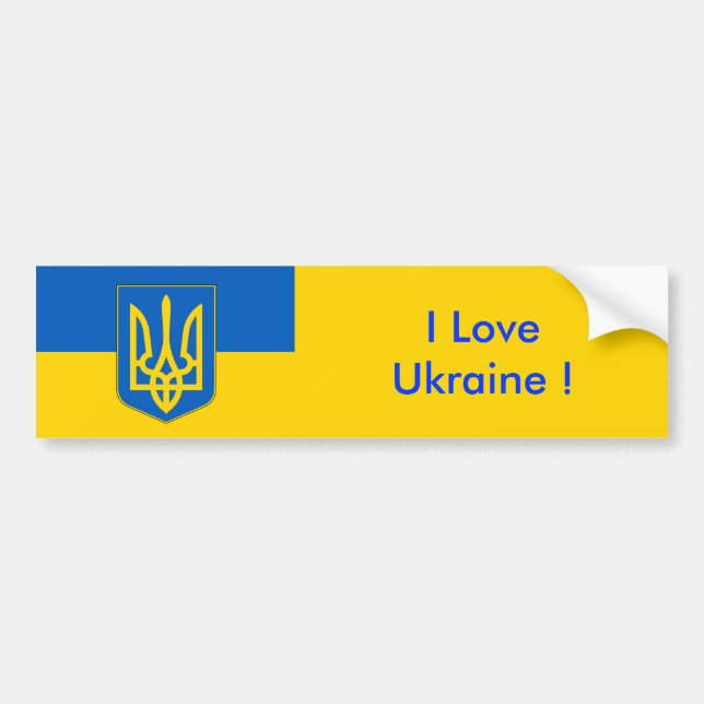 Sticker med Flagga från Ukraina Bildekal (Framsidan)