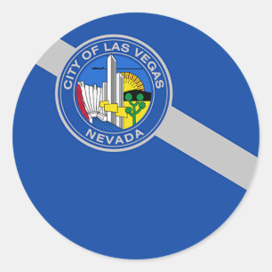 Sticker med Flagga Las Vegas, USA Runt Klistermärke