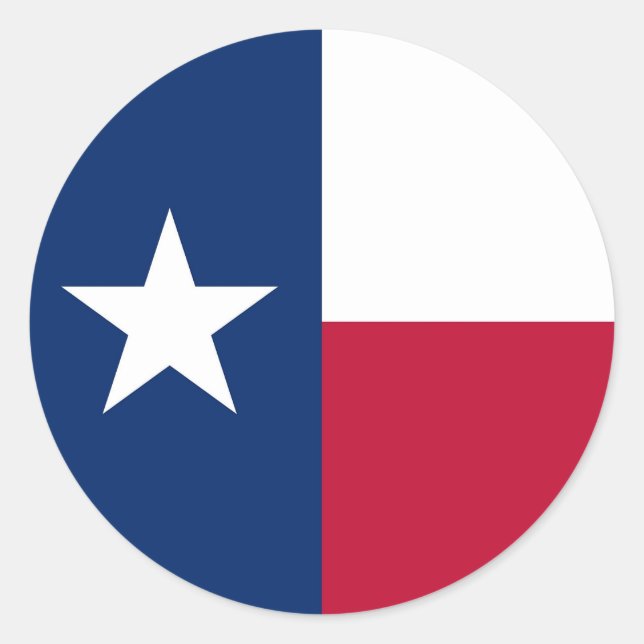 Sticker med Flagga Texas Runt Klistermärke (Framsida)