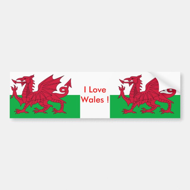 Sticker med Flagga Wales Bildekal (Framsidan)
