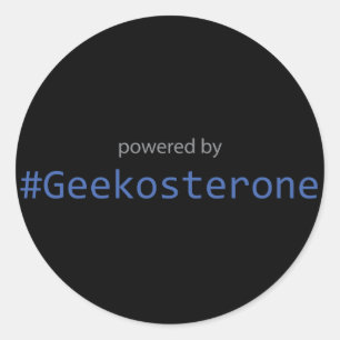 Sticker - Med #Geekosterone Runt Klistermärke