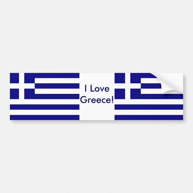 Sticker med Greklands Flagga Bildekal (Framsidan)