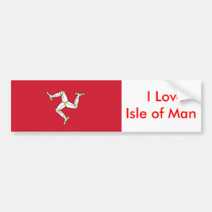 Sticker med Isle of Man Flagga Bildekal